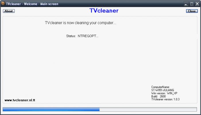 TVcleaner 1.1.0 - программа для чистки компьютера